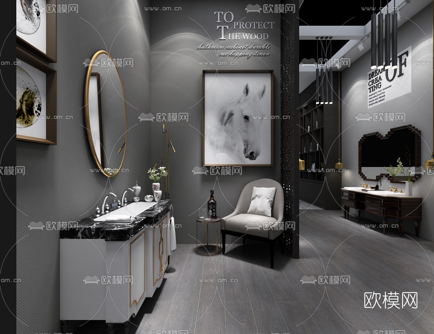 现代高端卫浴洁具专卖店3D模型