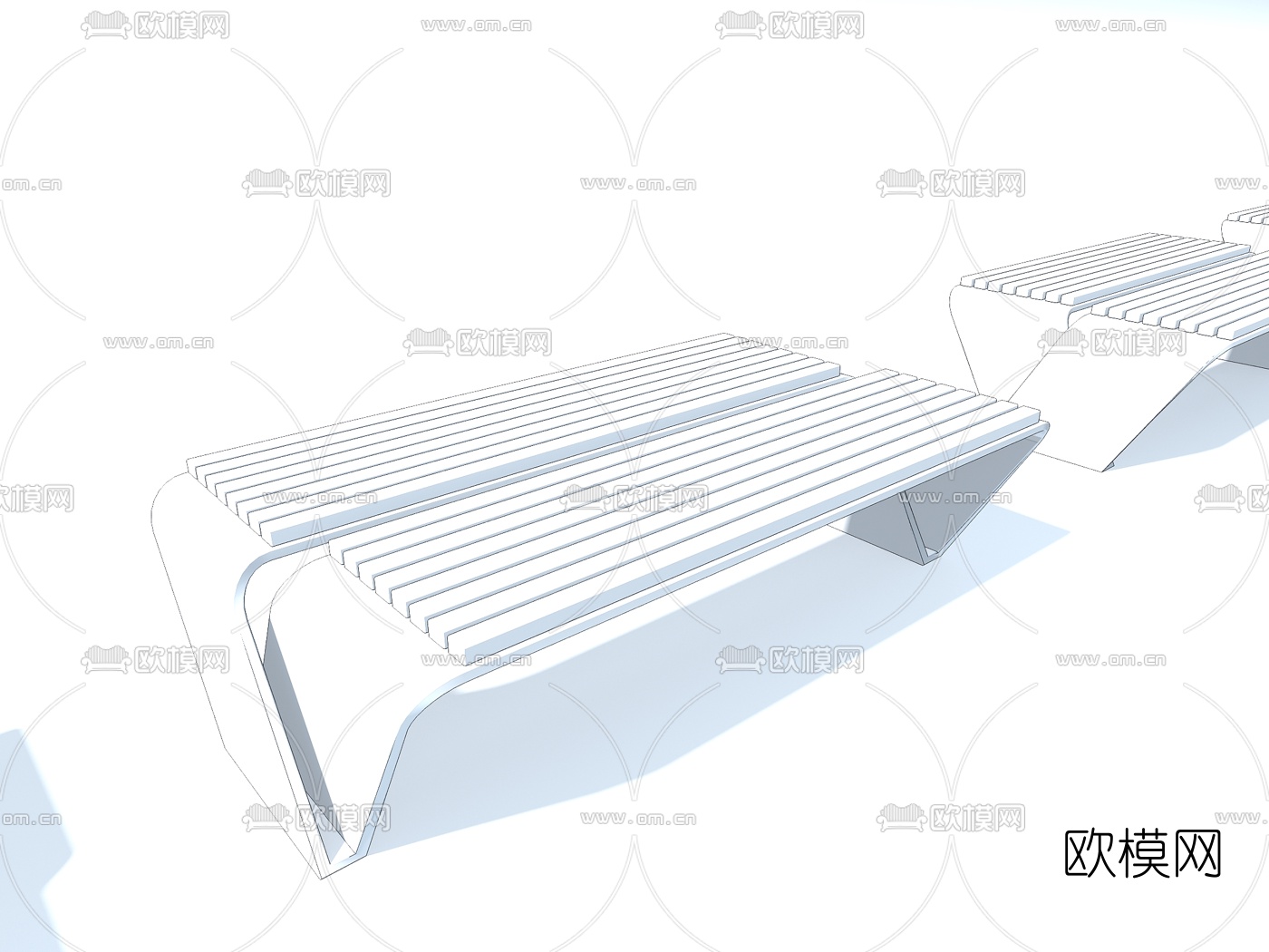 现代公用椅公园椅3d模型