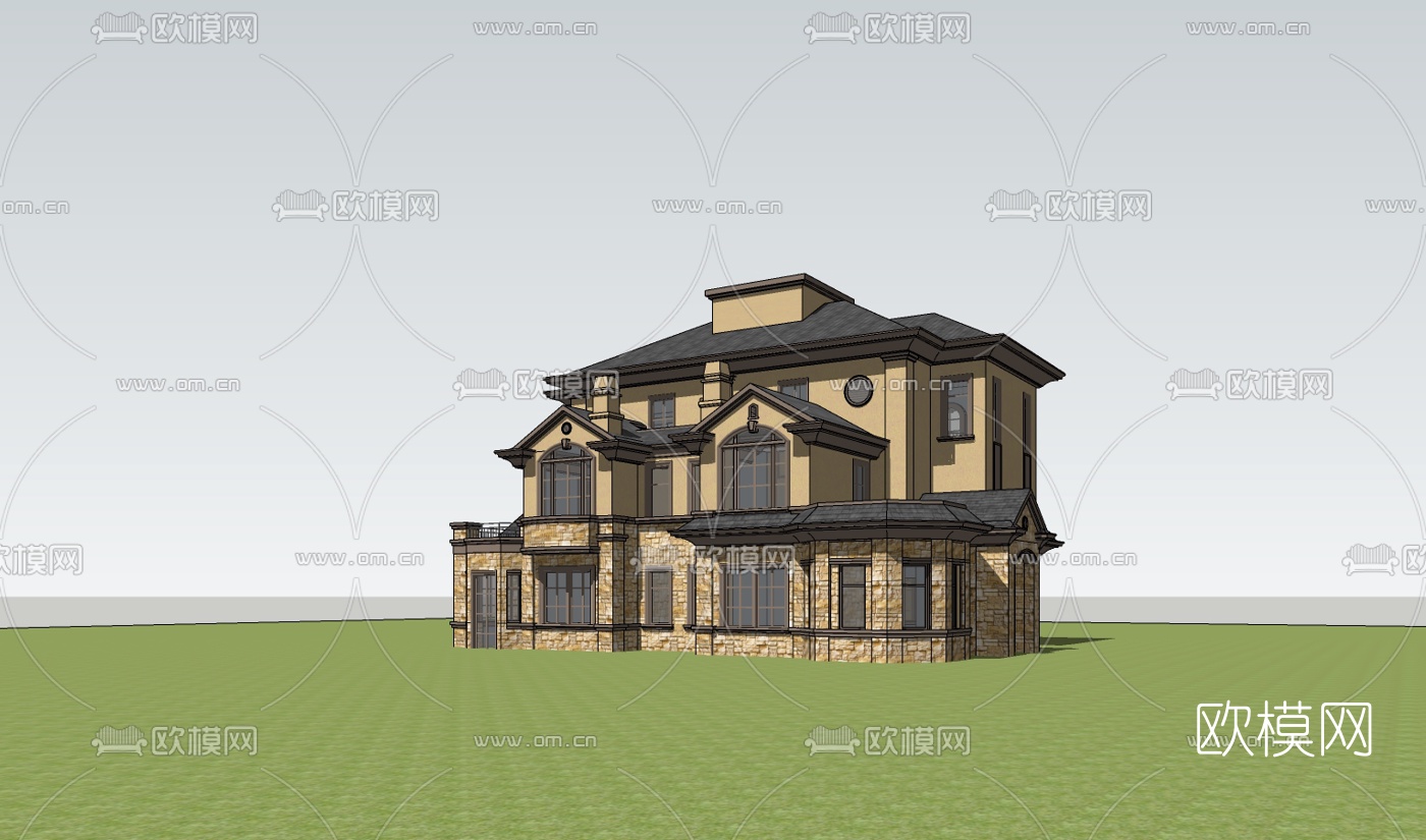 法式别墅免费su模型下载