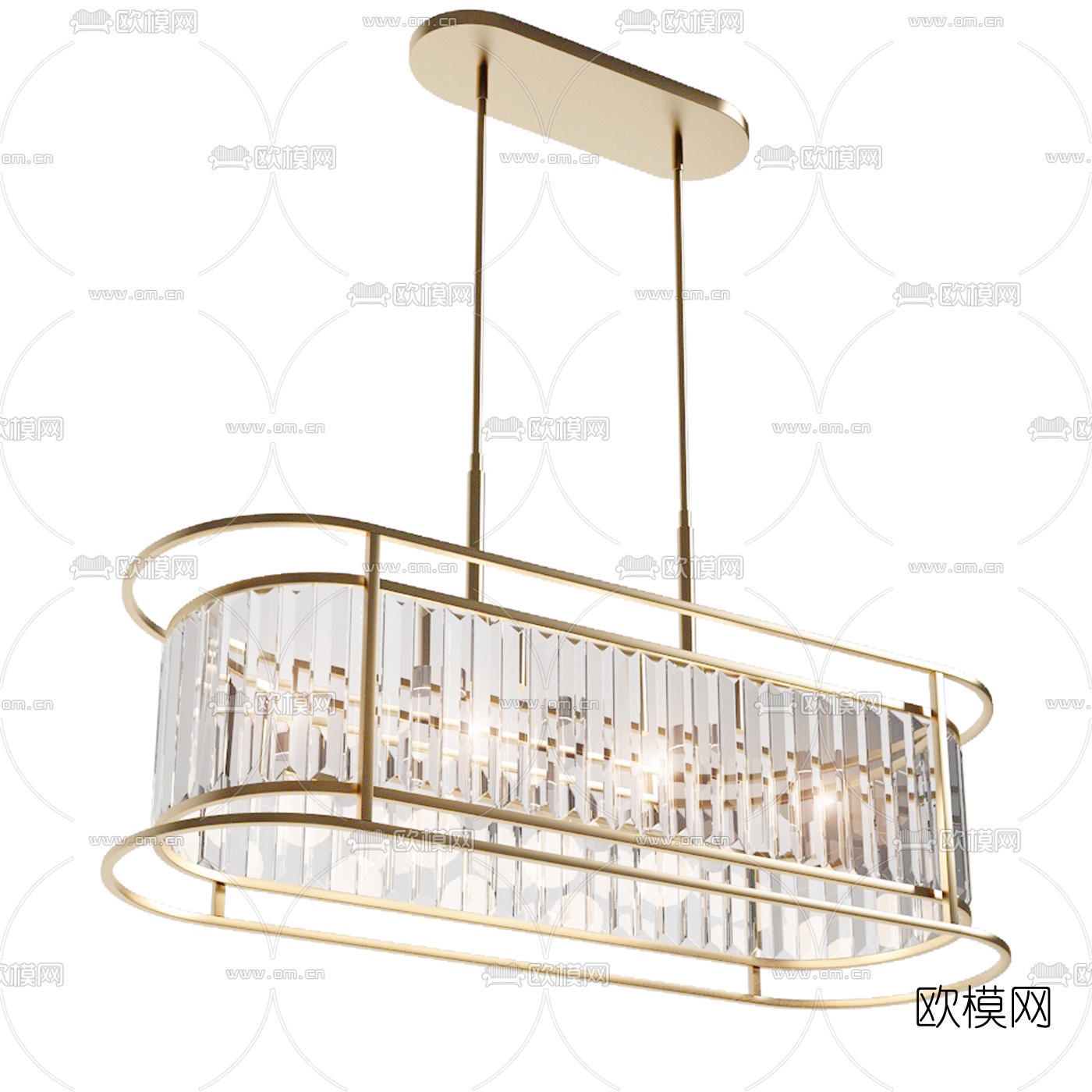 现代水晶多层吊灯3d模型下载（渲染图3）