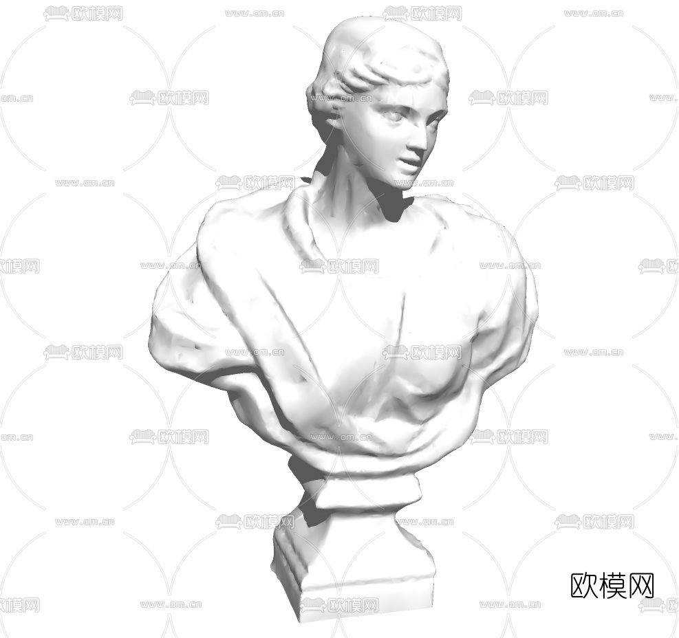 欧式人物头像雕塑免费su模型下载