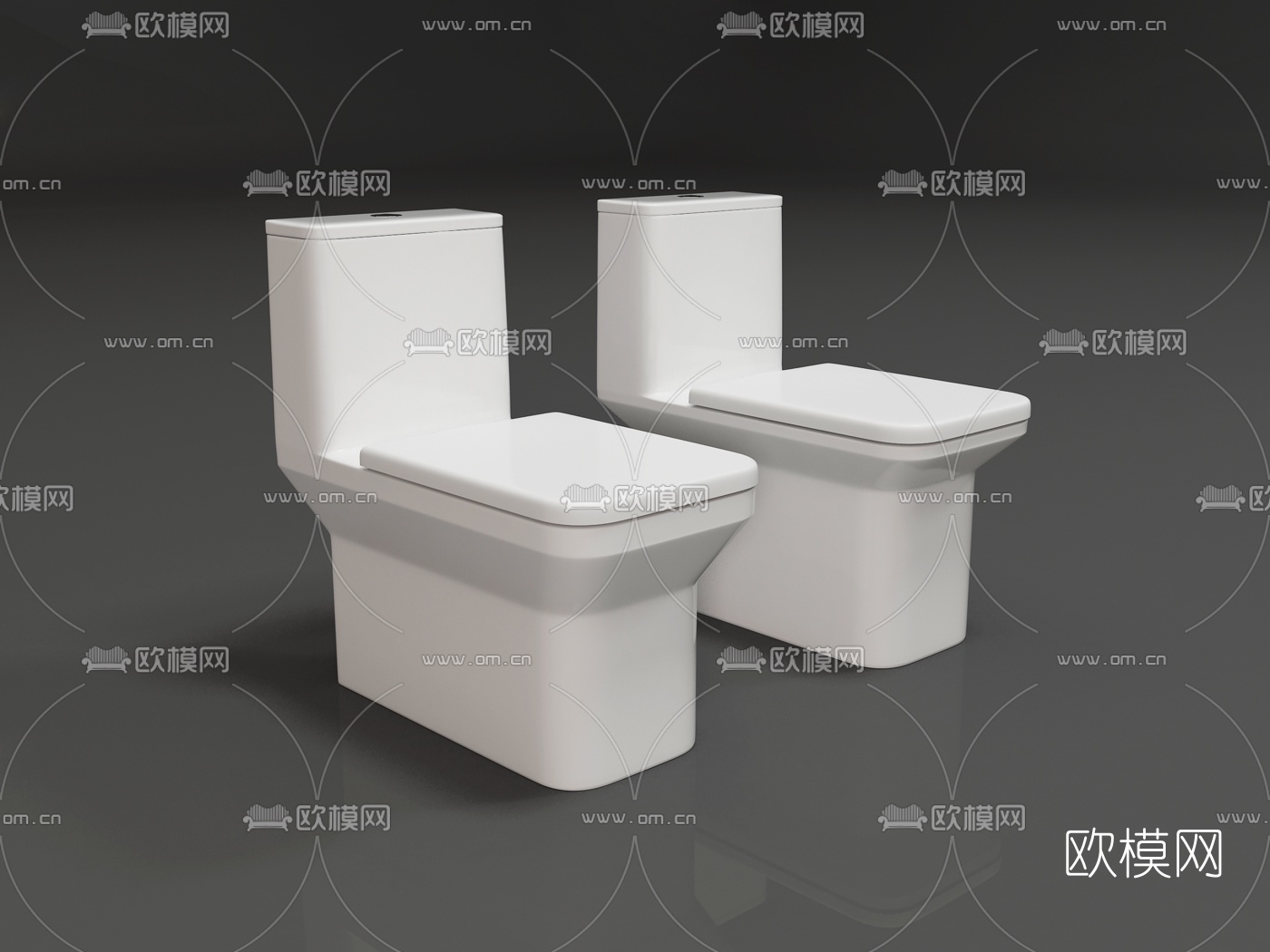 现代马桶坐便器3d模型