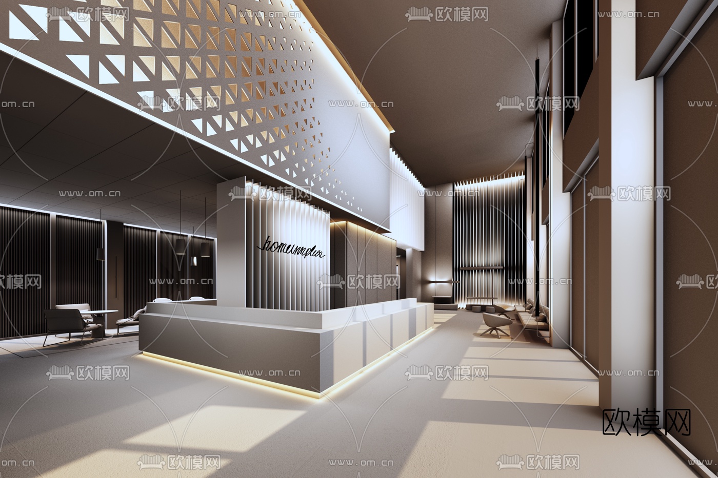 现代酒店大堂3d模型