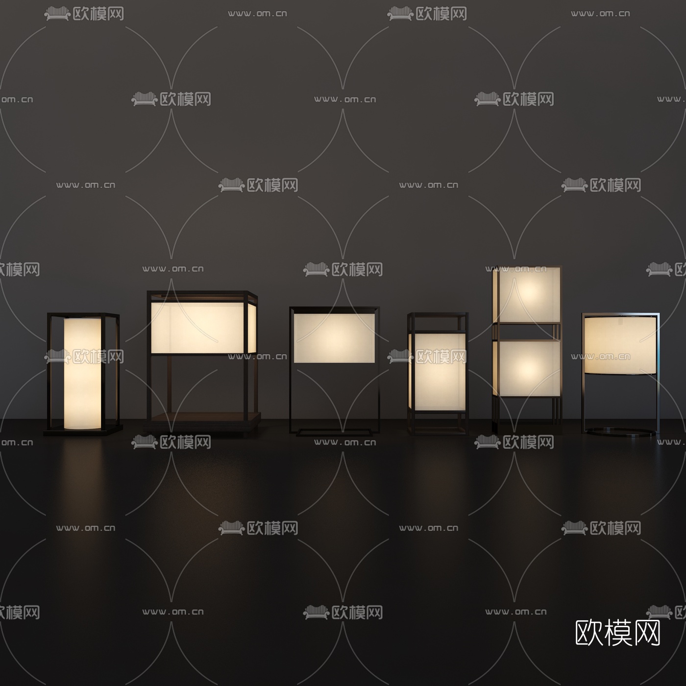 新中式台灯3d模型