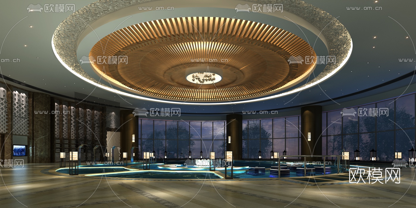 新中式温泉中心水疗馆3D模型