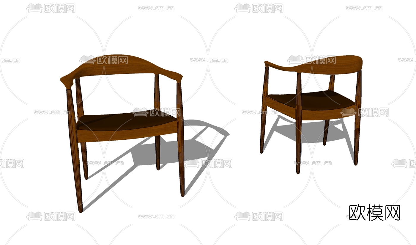中式单椅组合免费su模型下载