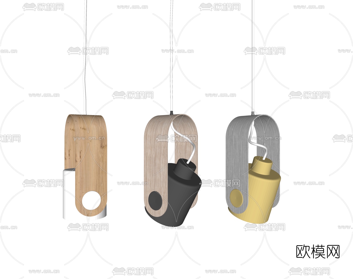 北欧射灯组合su模型下载
