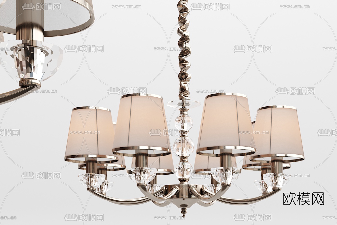 简欧金属吊灯3d模型下载