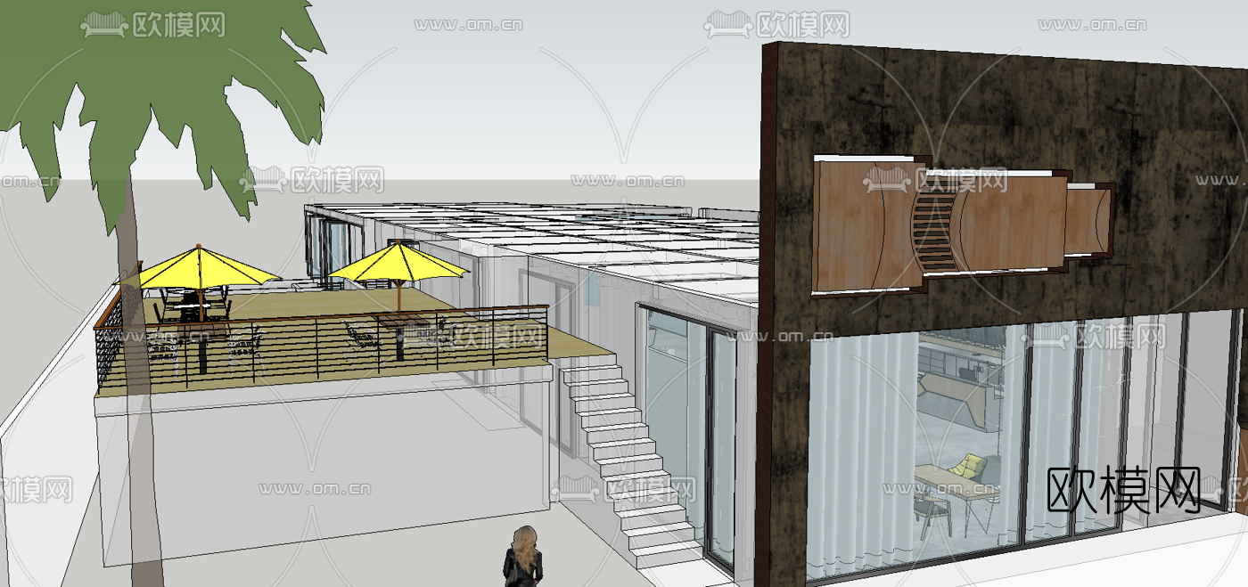 现代摄影主题咖啡厅su模型下载（渲染图4）