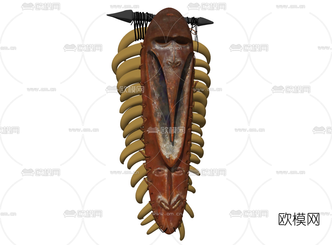 印第安风面具挂件su模型下载