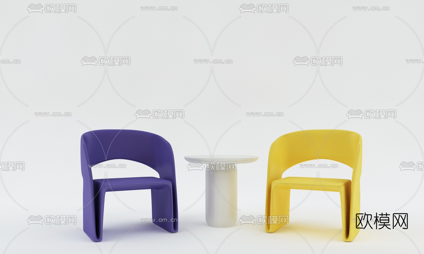 现代儿童椅3d模型下载