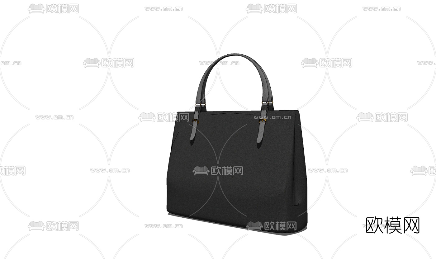 现代黑色手提包免费su模型下载