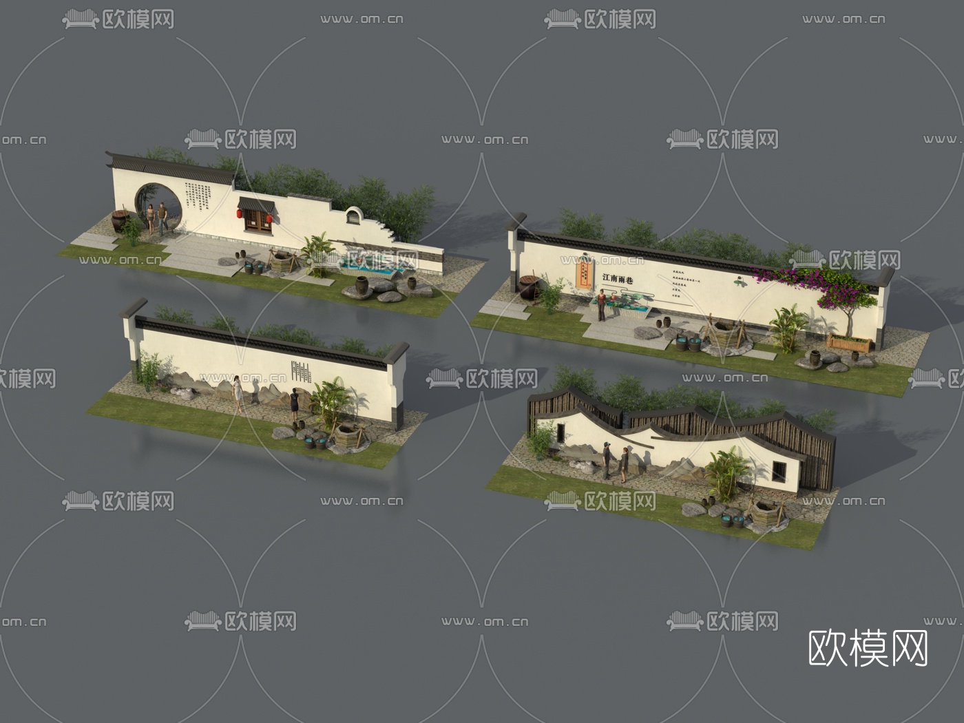 中式景观园艺小品3d模型