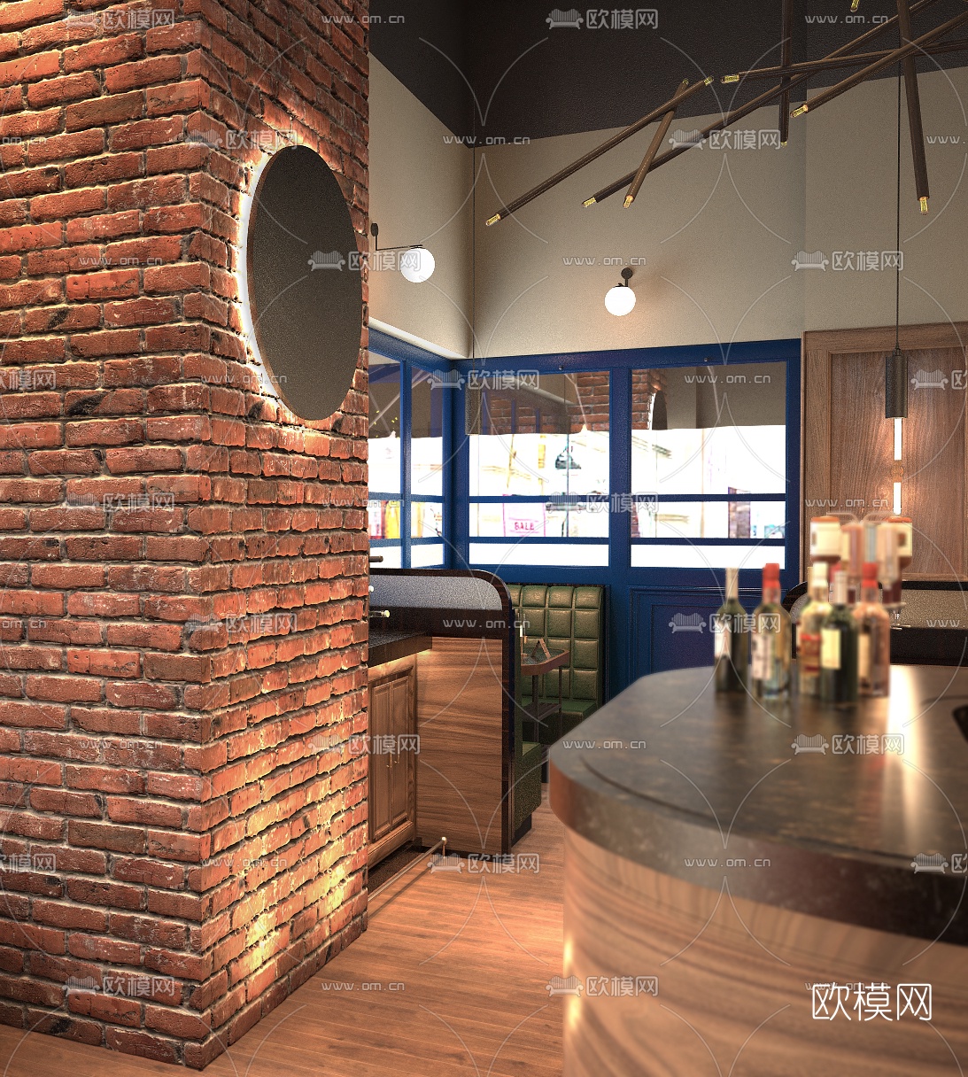 工业风火锅店3d模型