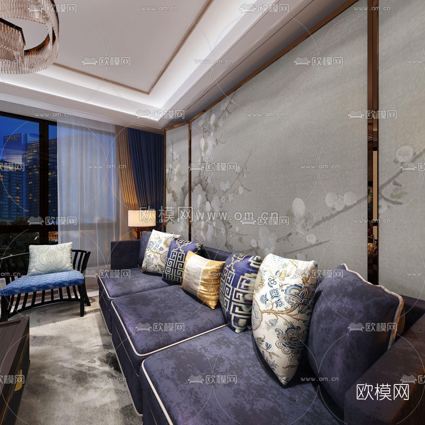 李益中中式客厅3D模型