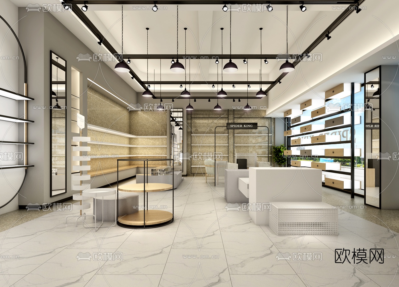 工业风鞋店门面3D模型
