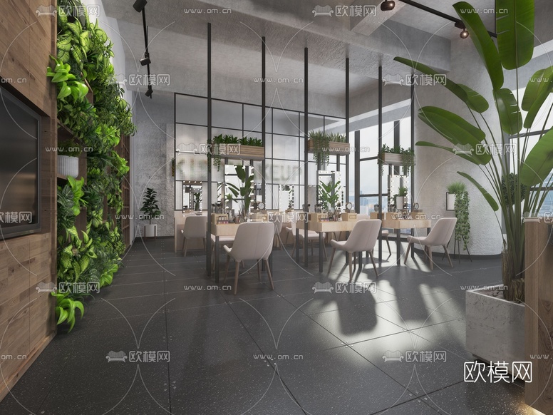 工业风理发美发店3d模型下载(渲染图1)