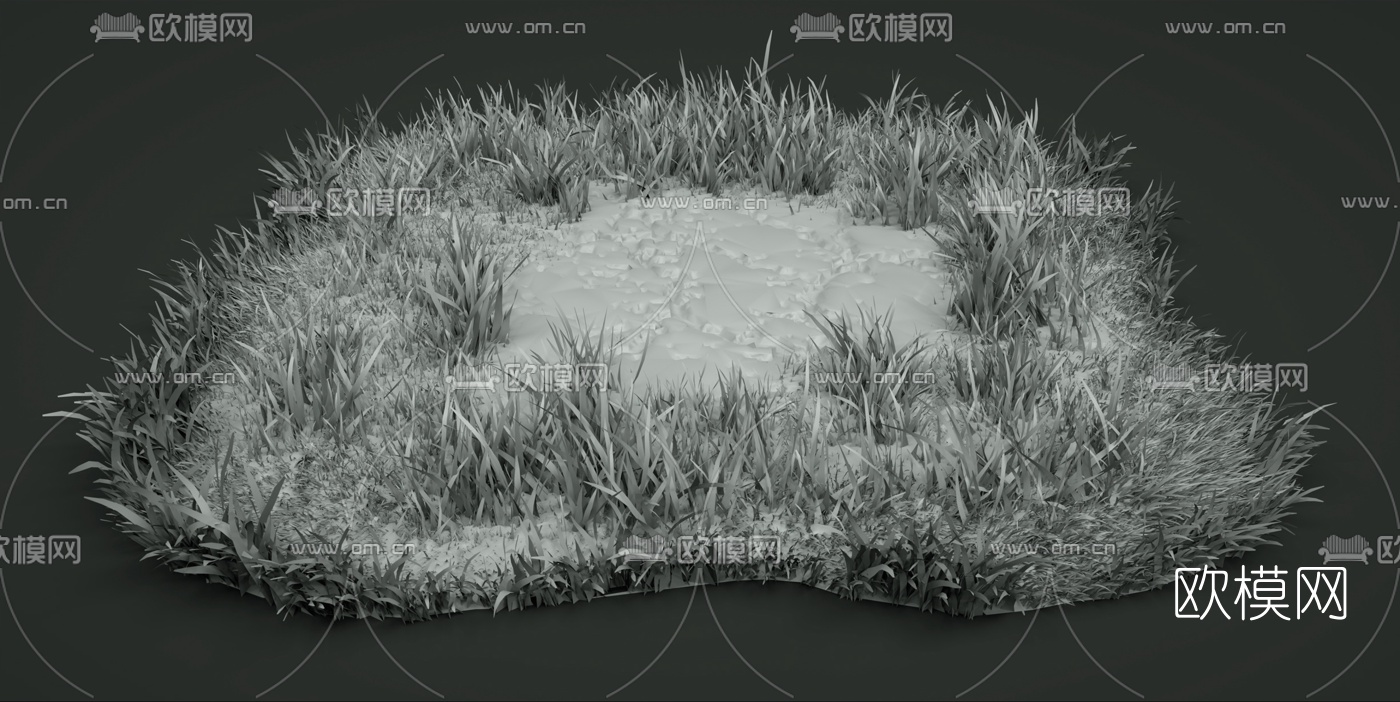 现代草地3d模型