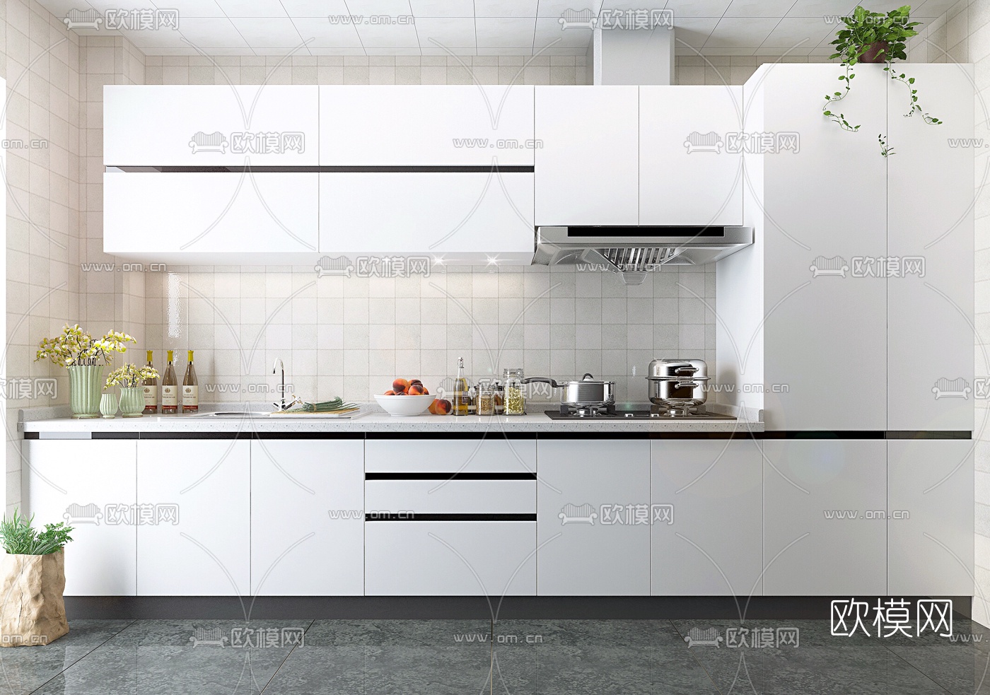 北欧橱柜3d模型下载