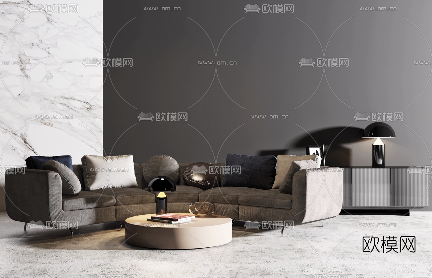 意大利 Minotti现代组合沙发3d模型