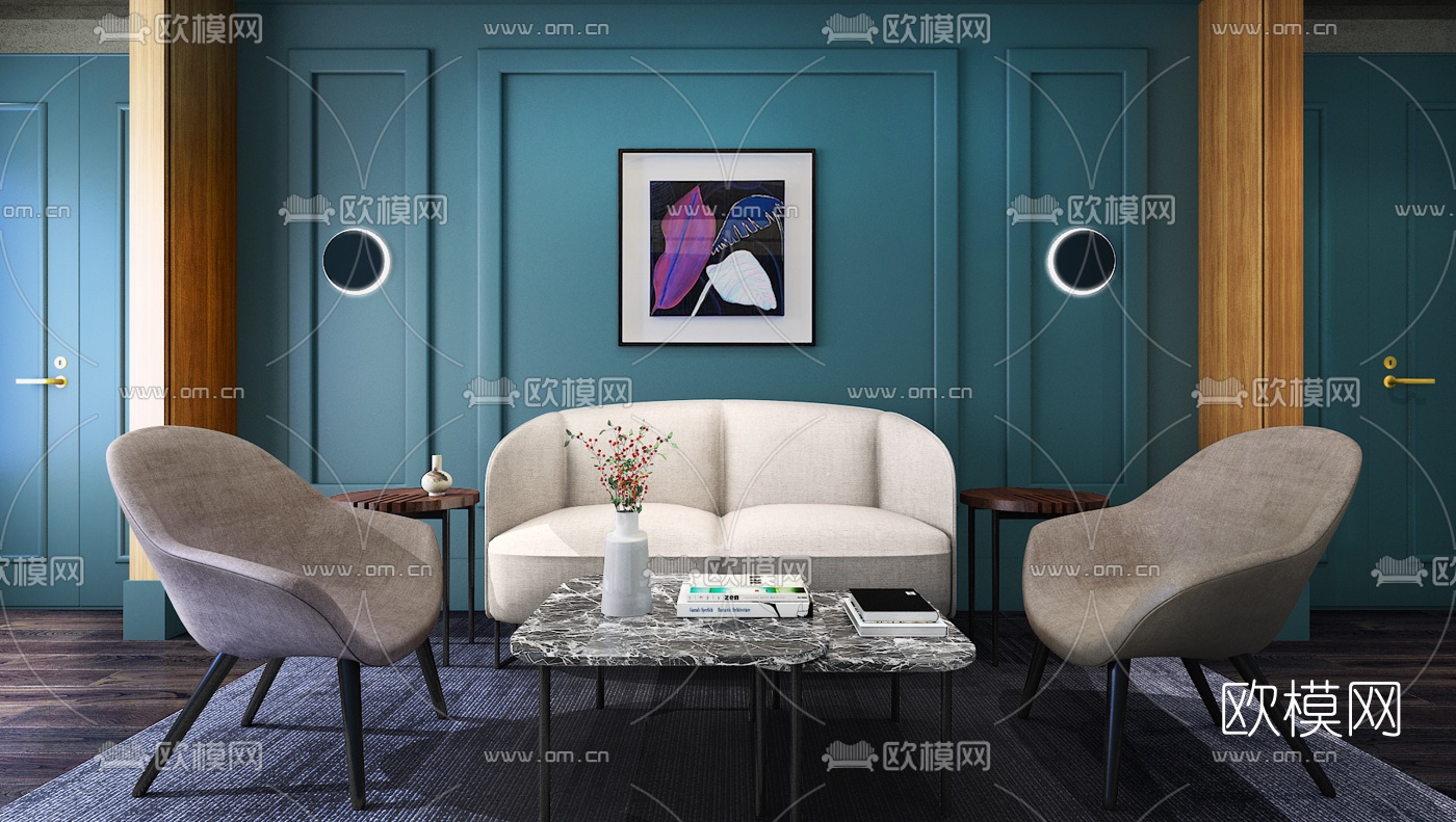 北欧组合沙发3d模型