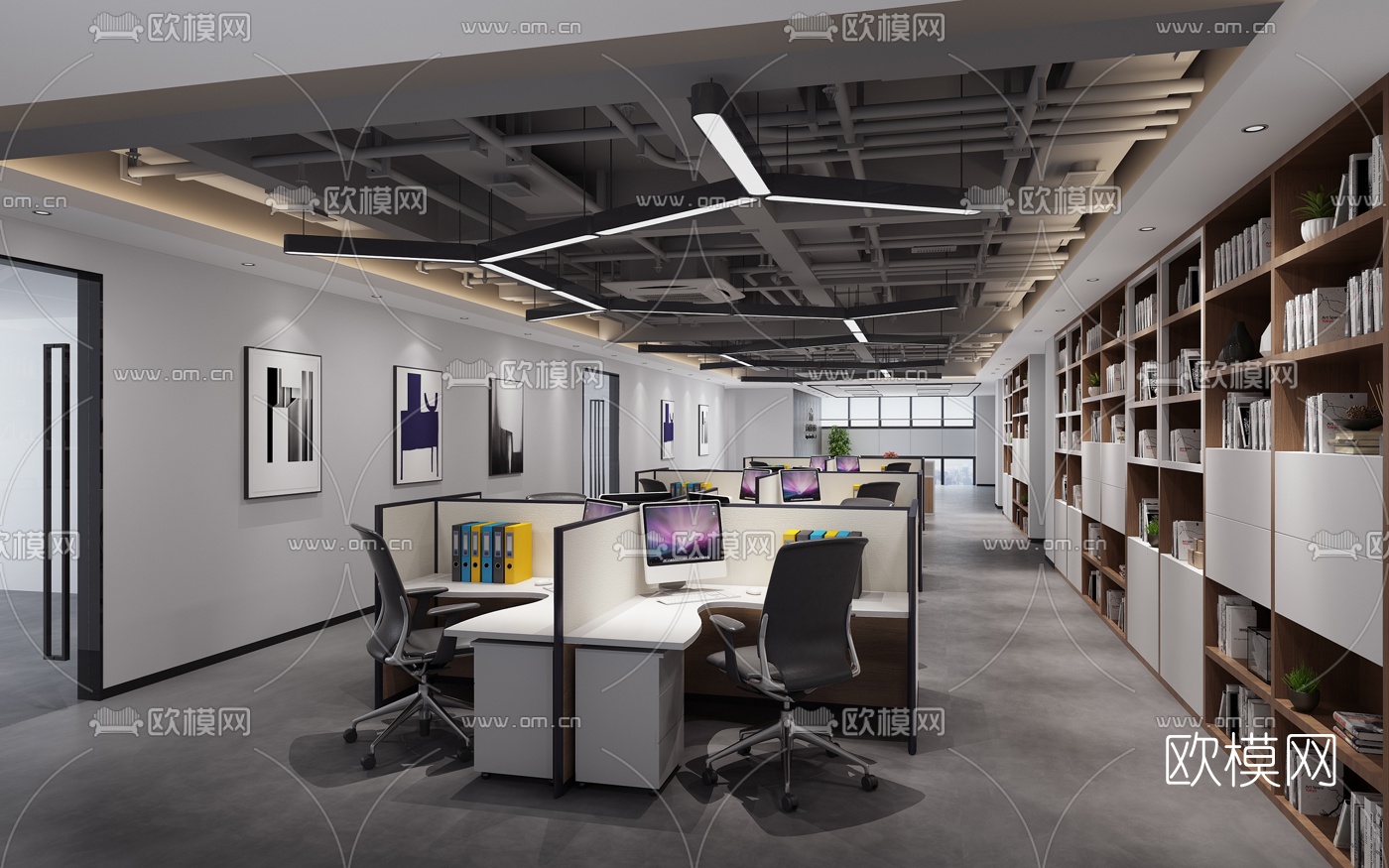 现代办公区3d模型