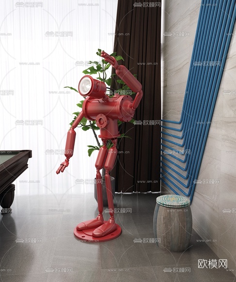 橙果设计 工业风机器人3d模型下载