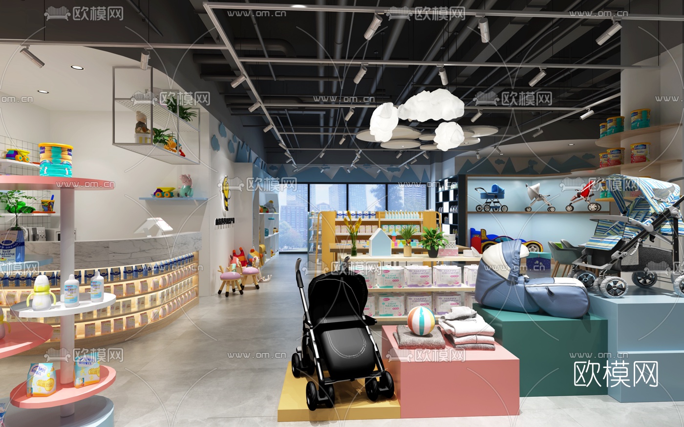 现代母婴专卖店3d模型