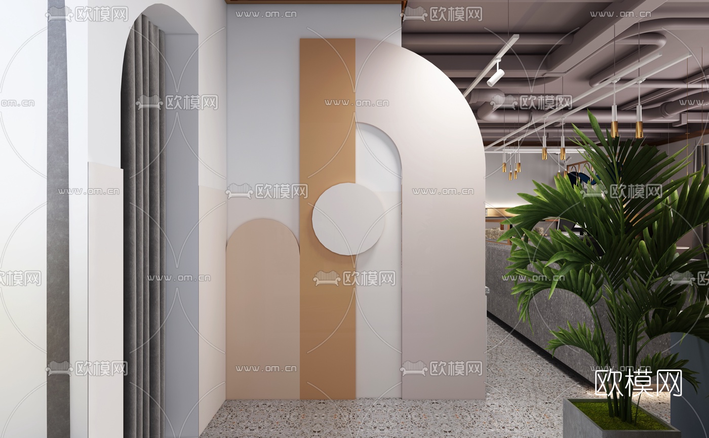 现代轻奢蛋糕店3d模型