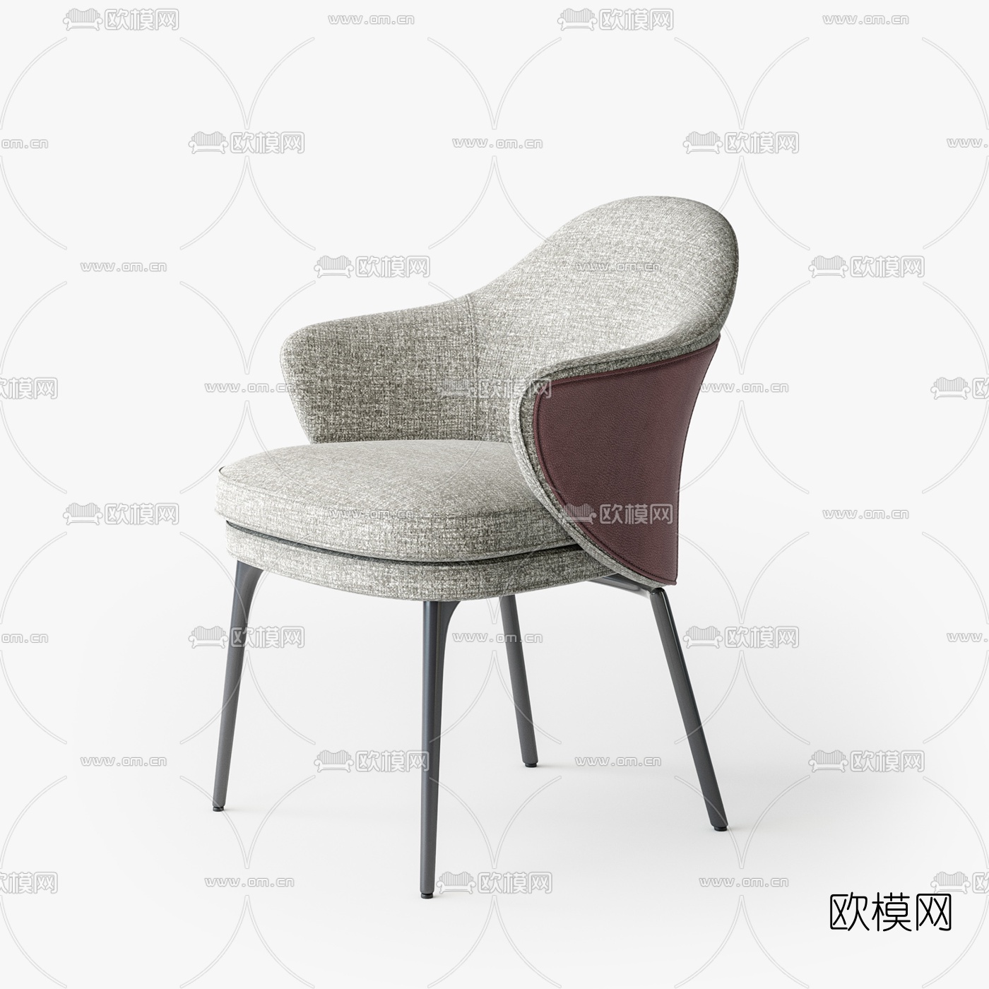Minotti米洛提现代布艺单椅3d模型下载（渲染图5）