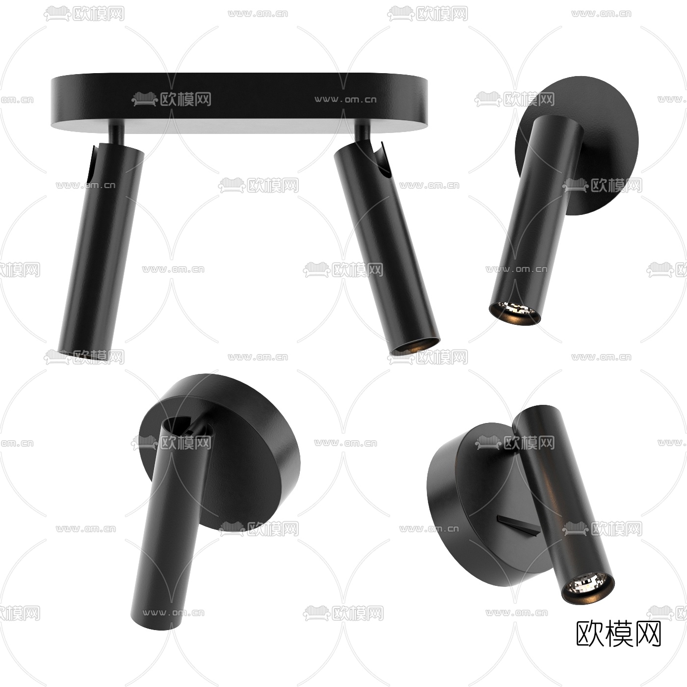现代轨道灯射灯3d模型