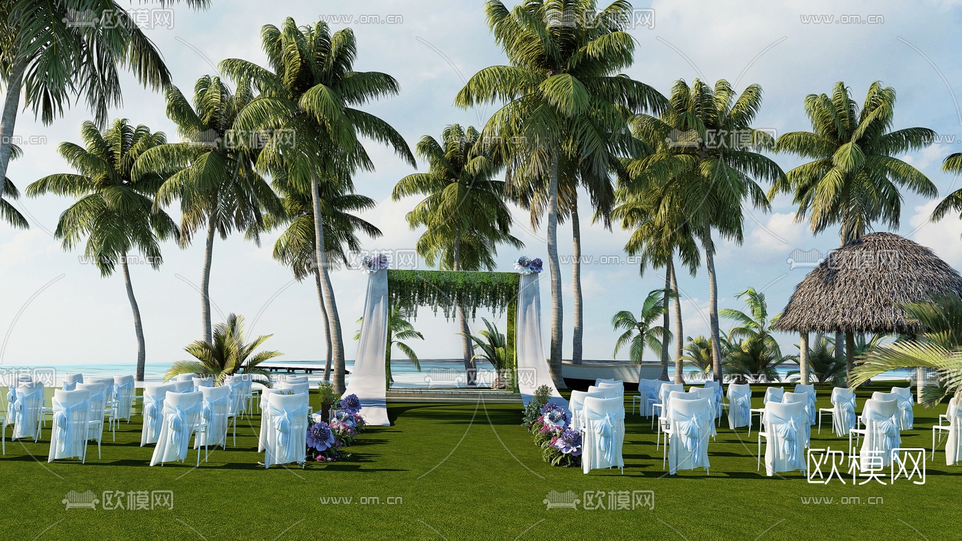 现代海边婚礼3d模型