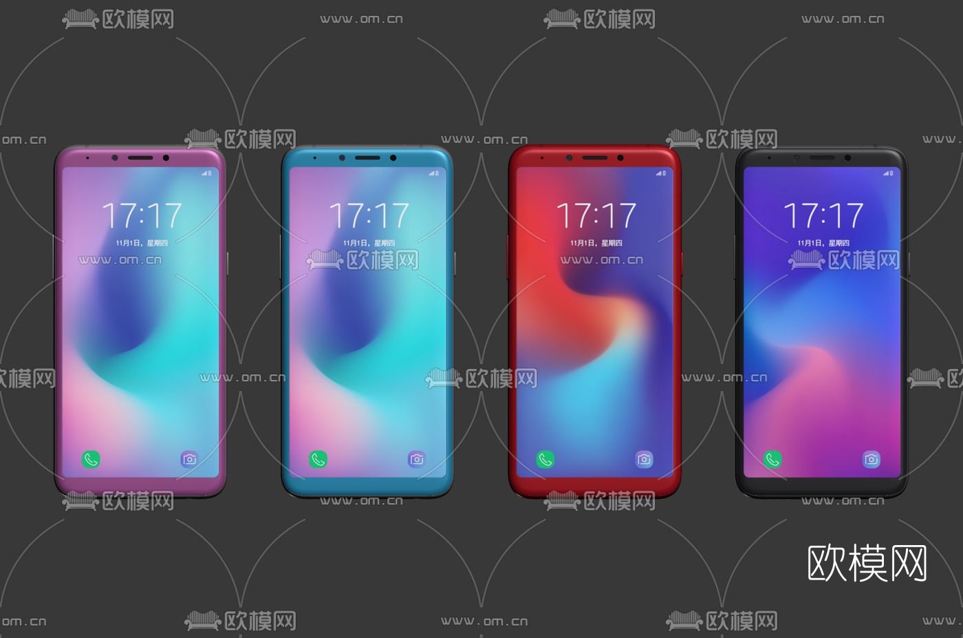 现代三星手机3d模型