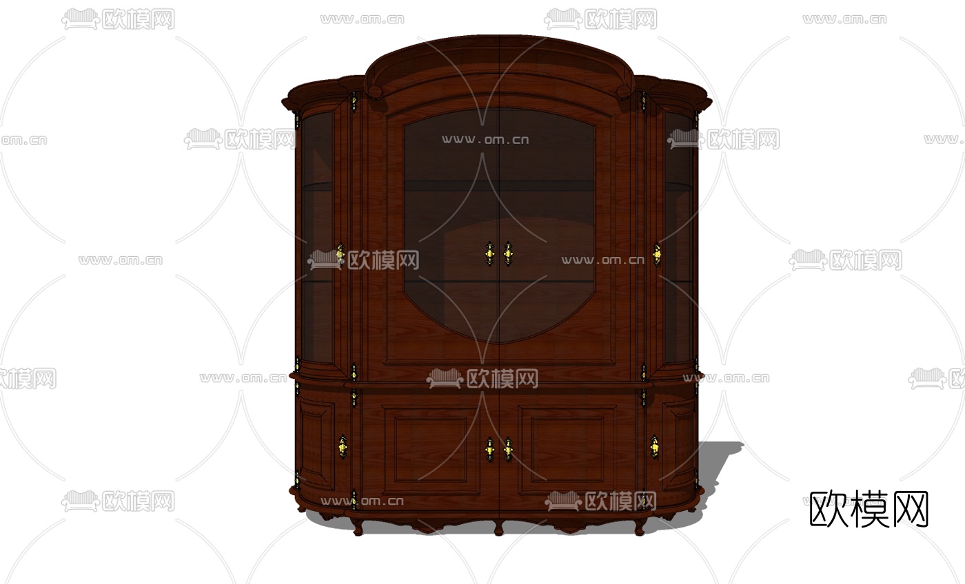 欧式古典装饰柜免费su模型下载