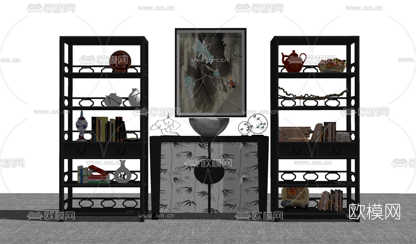 中式装饰架免费su模型下载