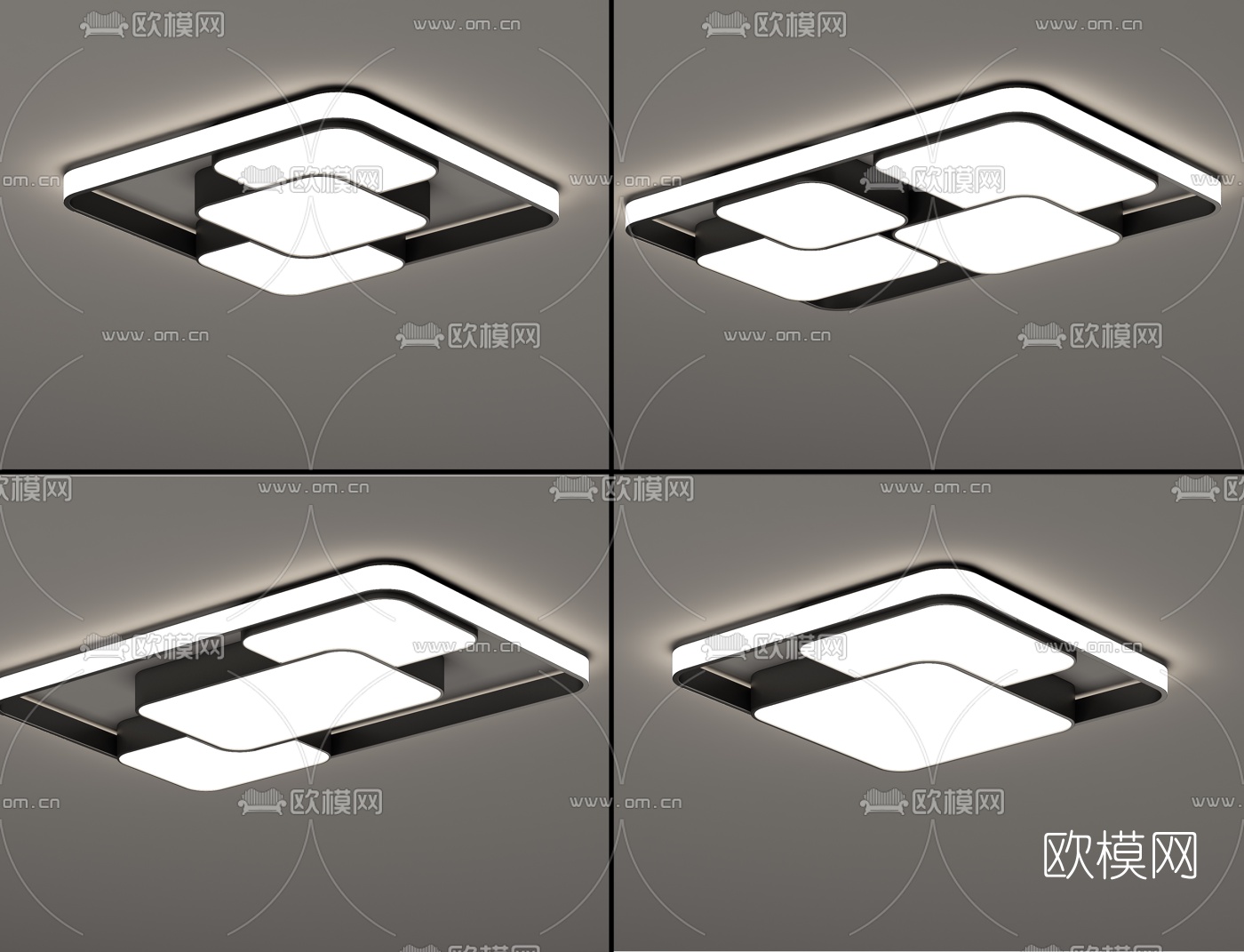 现代时尚几何吸顶灯3d模型