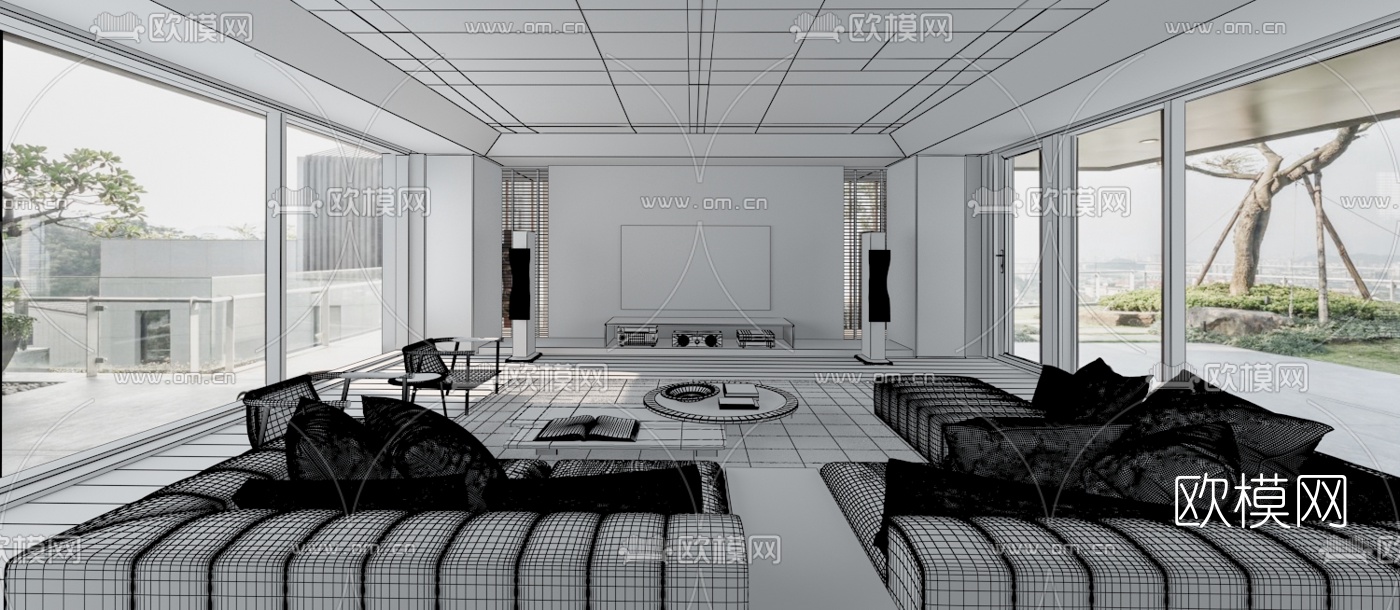 唐忠汉 现代客厅3d模型