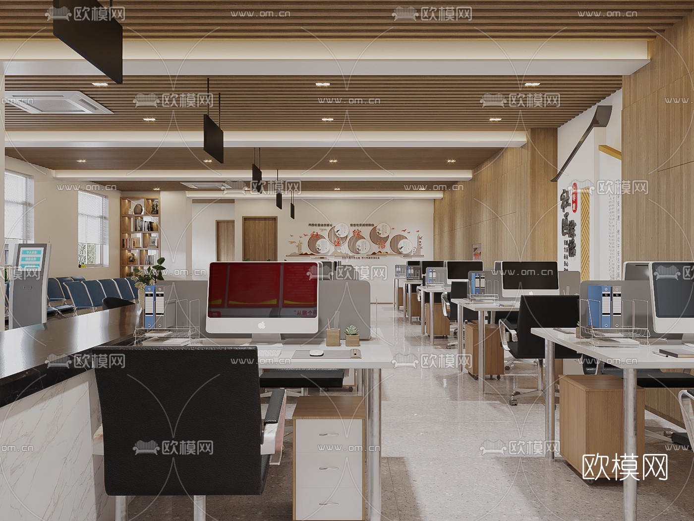 现代行政大厅3d模型下载（渲染图2）