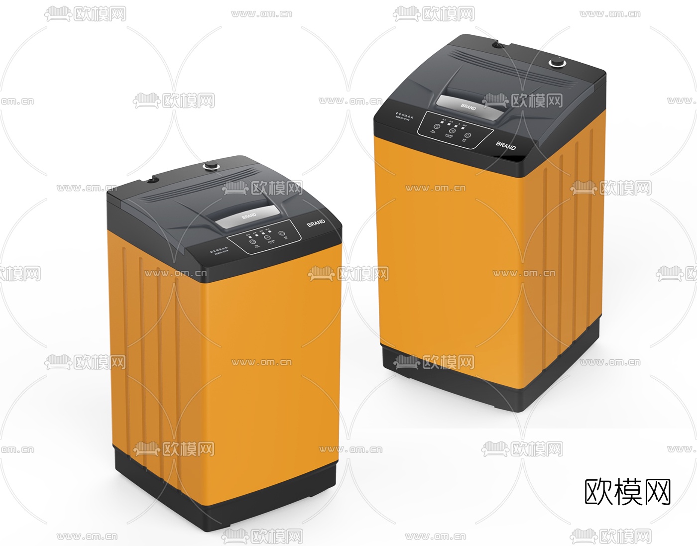 现代全自动洗衣机3d模型下载