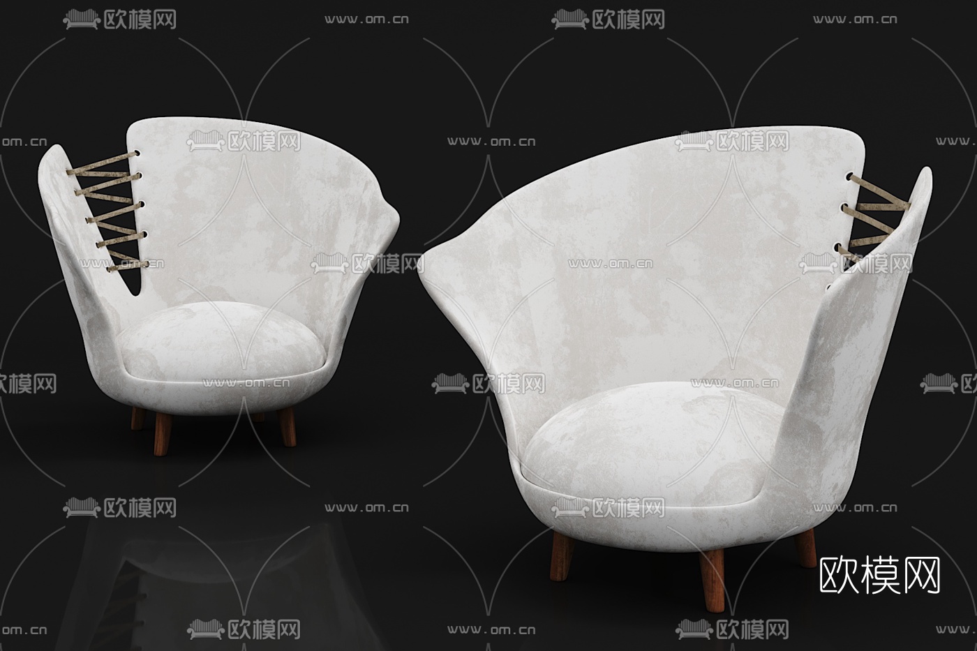 现代绒布休闲沙发3d模型
