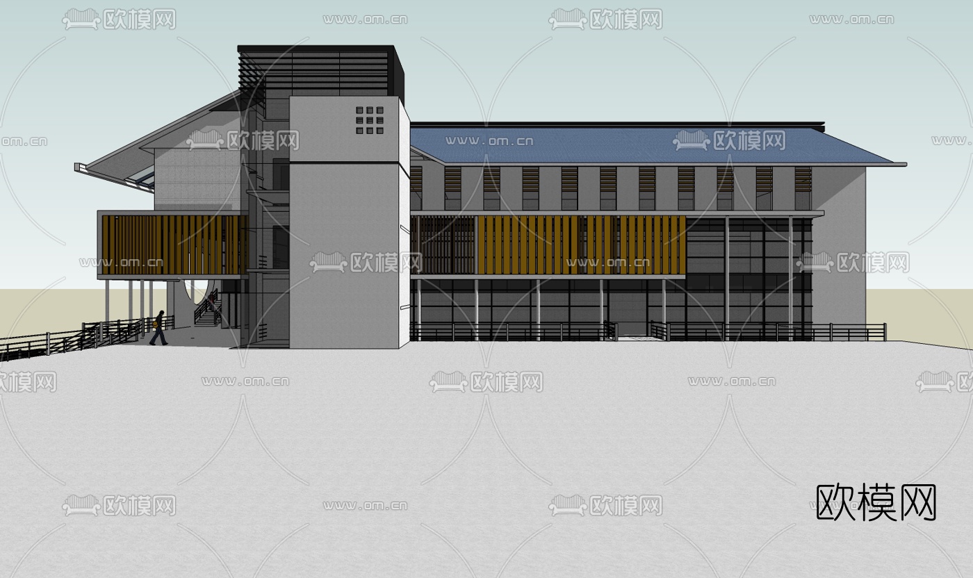 中式酒店su模型下载（渲染图4）