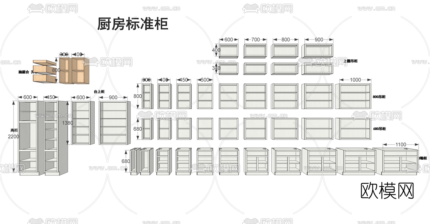 欧式橱柜su模型下载（渲染图4）