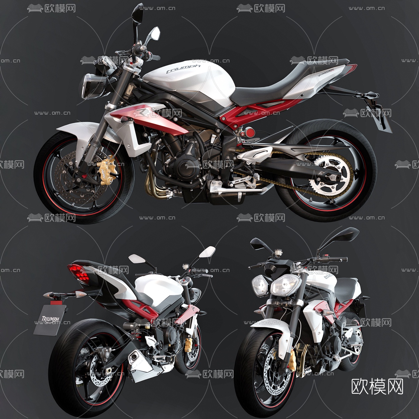 现代摩托车3d模型下载