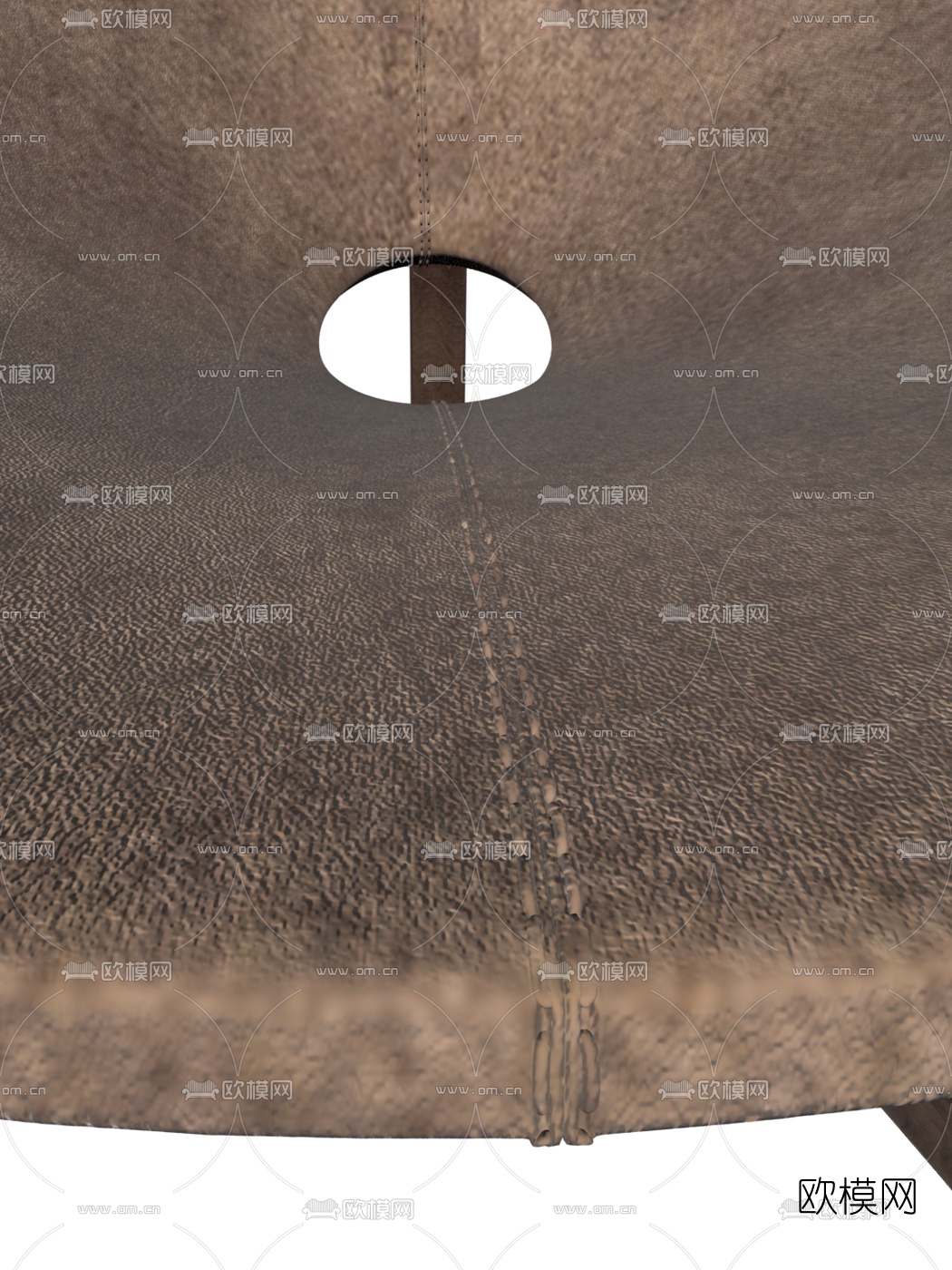 意大利Riva1920品牌 现代原木皮革圆形休闲椅3d模型