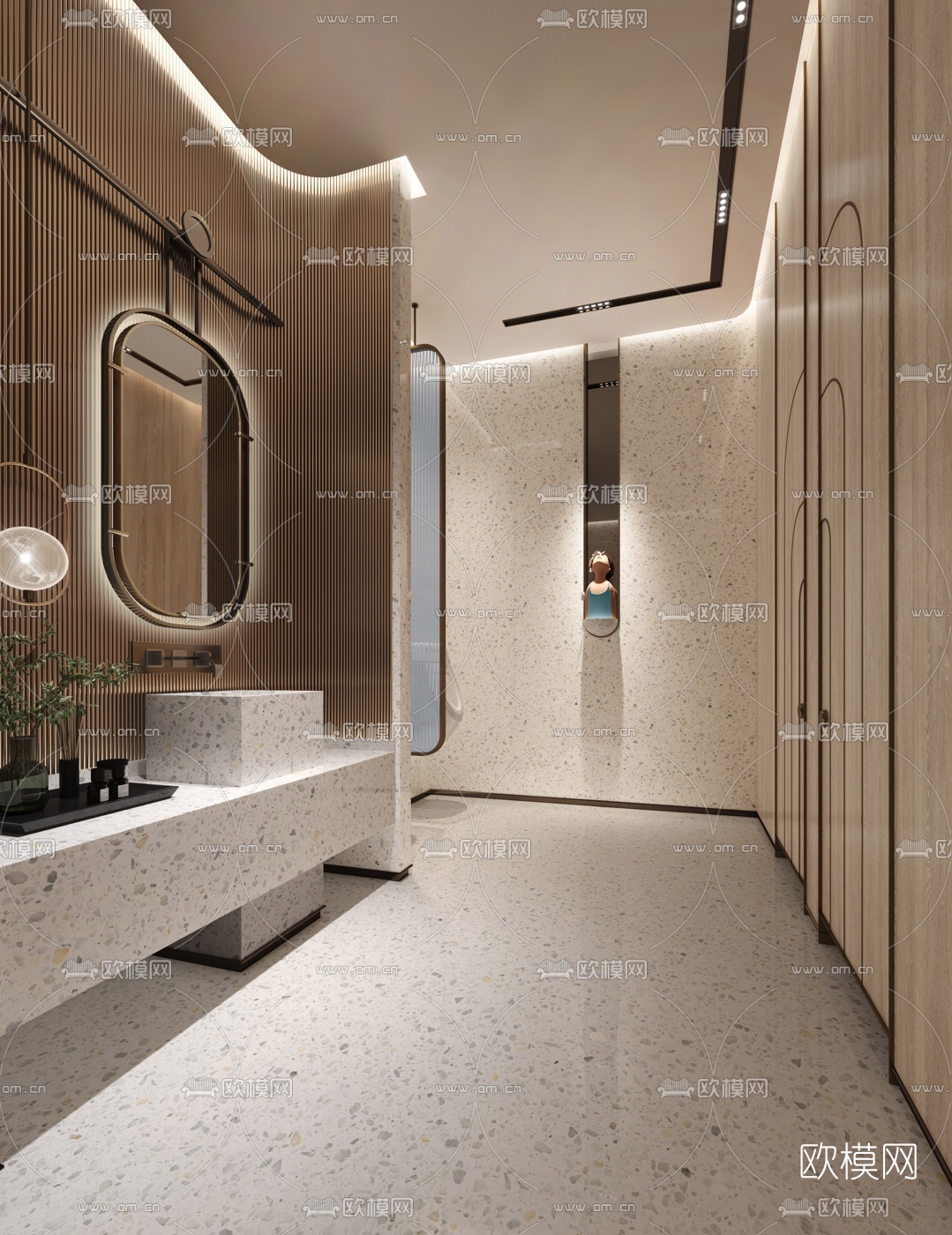 现代公共卫生间3d模型下载