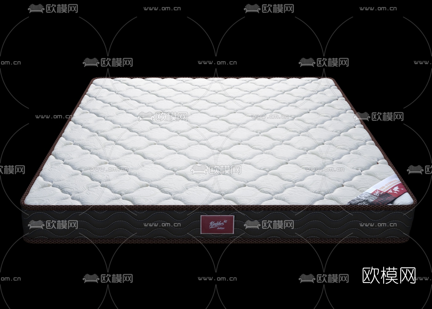 现代双人床垫3D模型