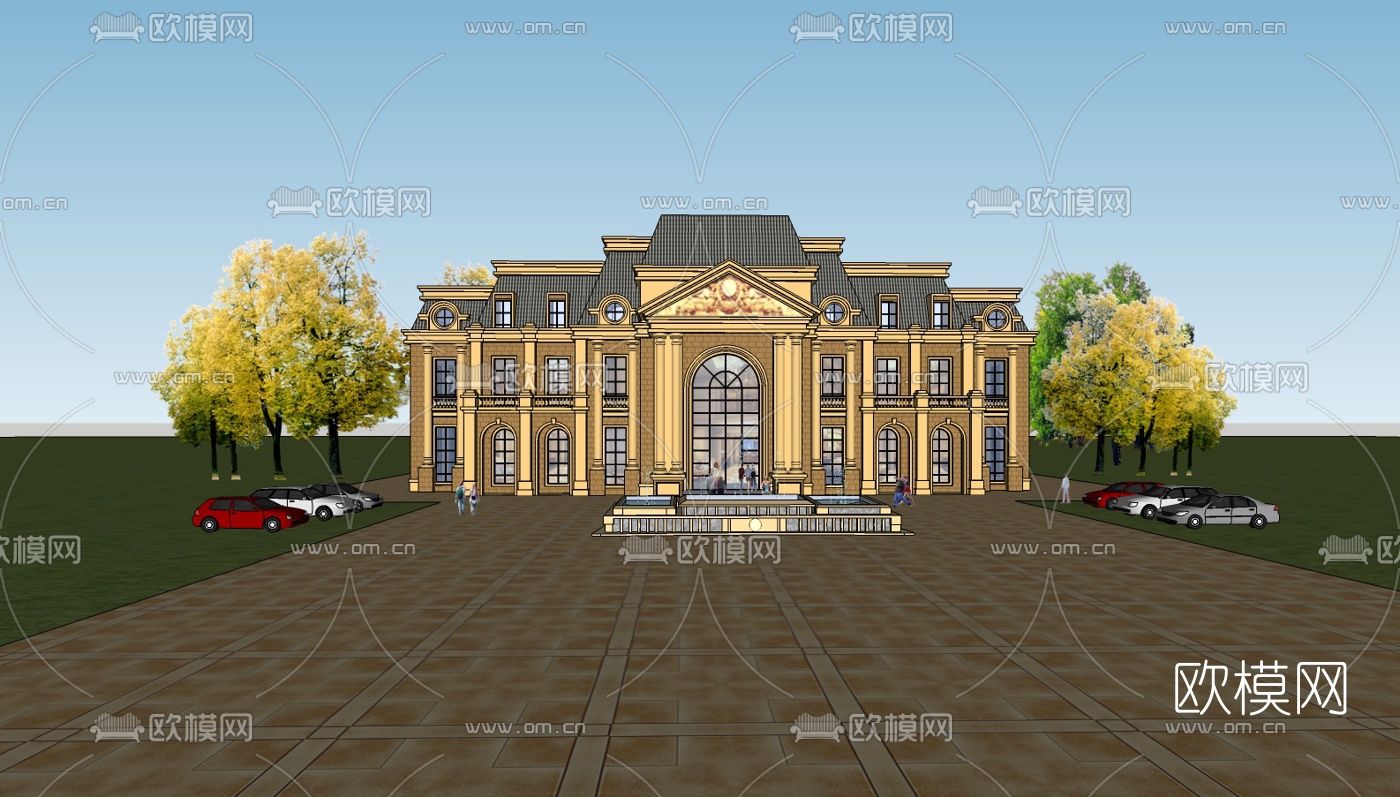法式酒店su模型下载