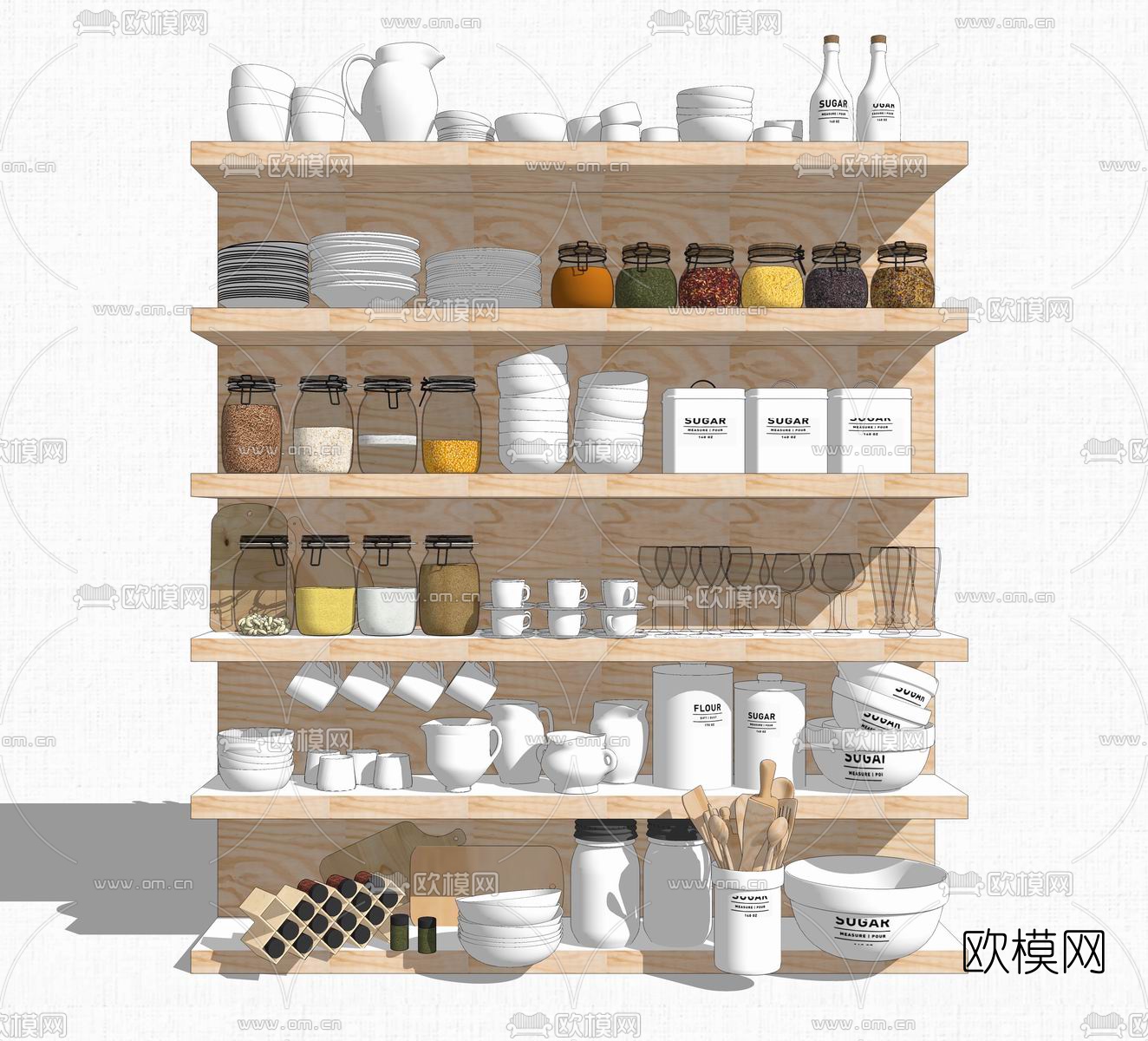 现代餐具su模型