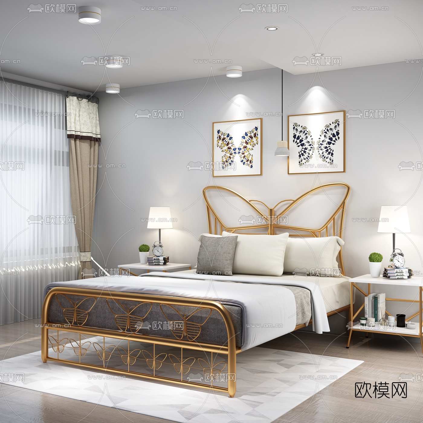 后现代卧室3d模型
