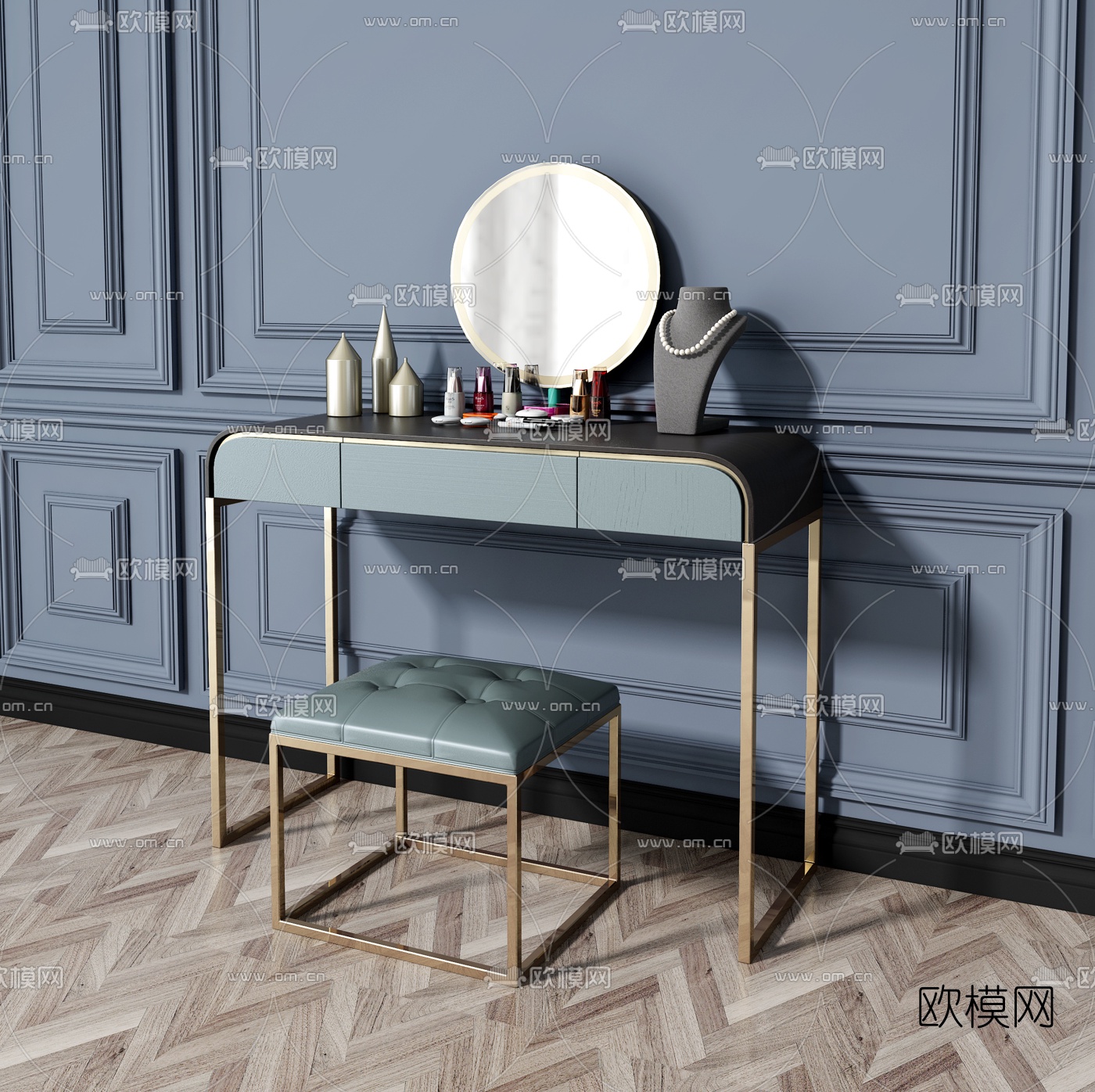后现代梳妆台3d模型下载（渲染图1）